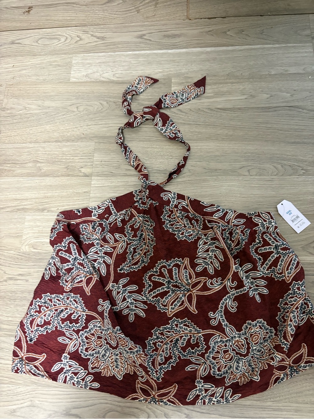Time and Tru Burgundy Floral Halter Camisole